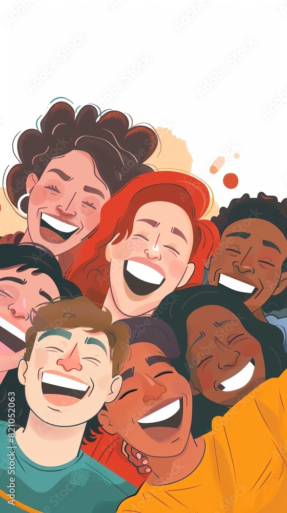 Laughter is the best medicine Illustrate a group of friends laughing together, lifting each others spirits Laughter is the best medicine Illustrate a group of friends laughing together, lifting each others spirits