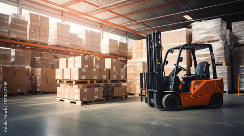 Efficient Warehouse Management and Forklift Operation © evening_tao