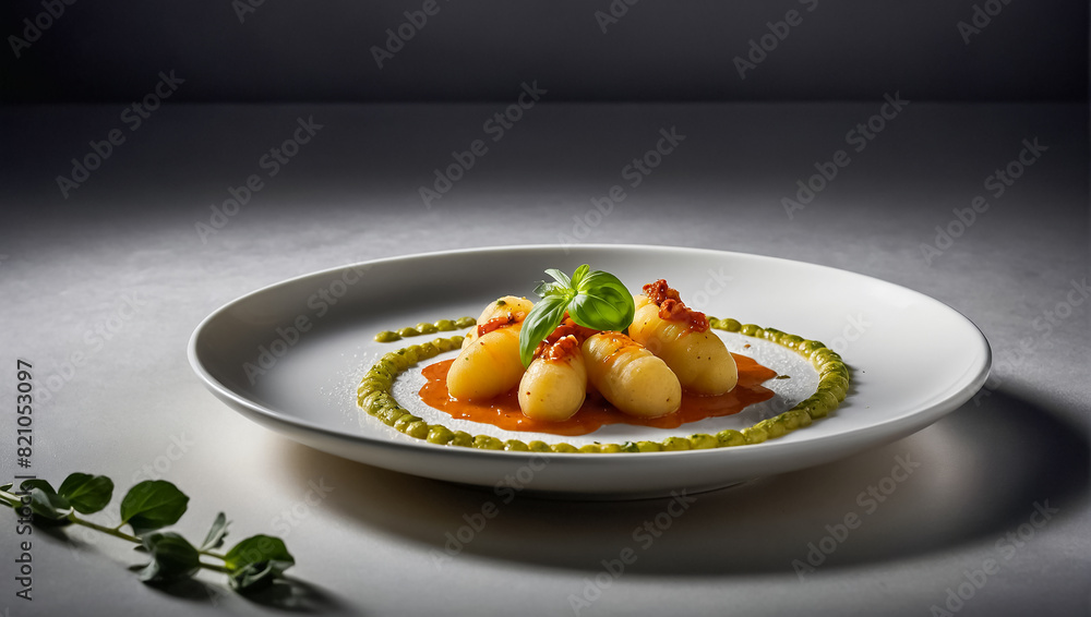 Gnocchi delicious in a restaurant food styling Gnocchi delicious in a restaurant food styling