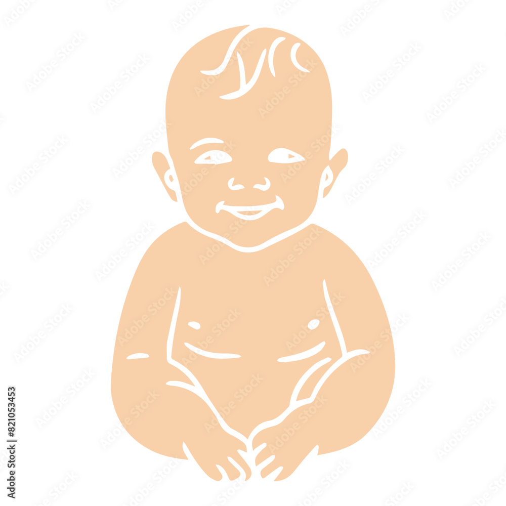 cute baby line art illustration vector flat design cute baby line art illustration vector flat design