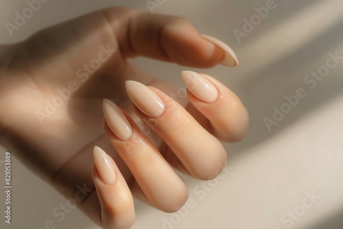 a womans hand with long nails