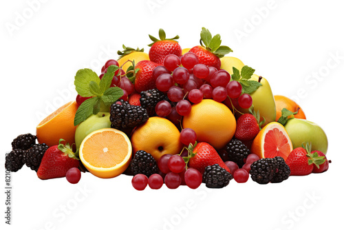Diverse Fruit Assortment Isolated on Transparent Background PNG