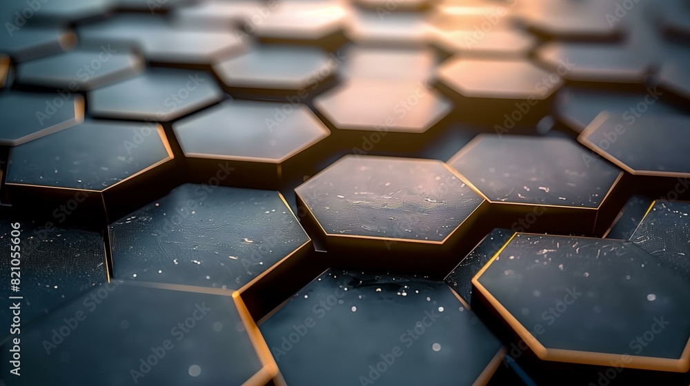 Conceptual representation futuristic honeycomb structure Conceptual representation futuristic honeycomb structure
