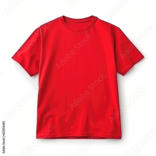 Stylish Red Crew Neck T-Shirt Blank Mockup