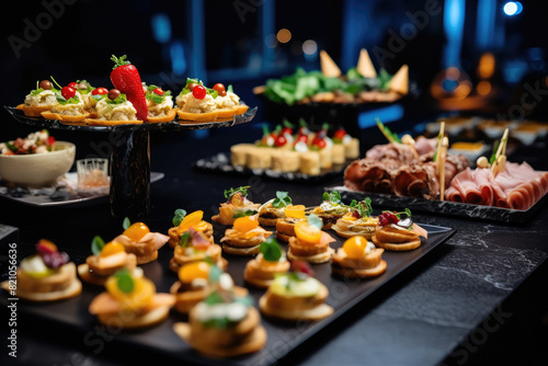 Elegant Hors d'Oeuvres Spread at a Luxury Event