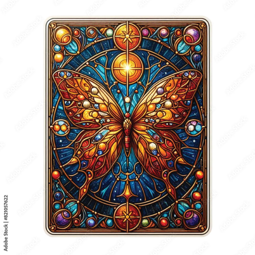 Stained Glass Butterfly Tarot Card Stained Glass Butterfly Tarot Card