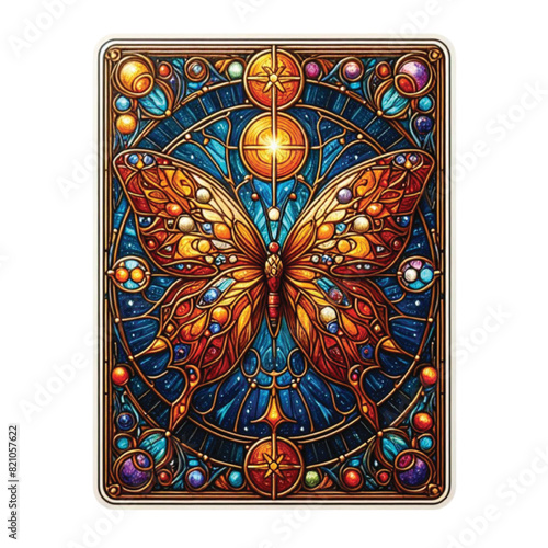 Stained Glass Butterfly Tarot Card