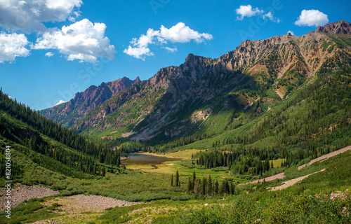 Beautiful mountain valley. Green valley in mountains