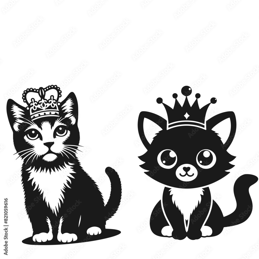 Obraz premium High quality Cat logotype vector silhouette isolated on white background