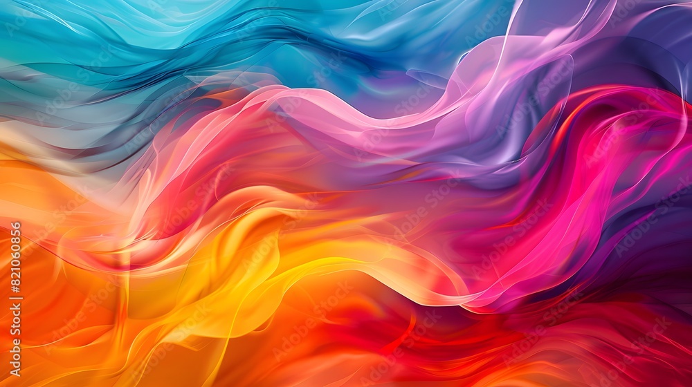 abstract multi-colored wave pattern that is shiny and flowing in a modern style	
