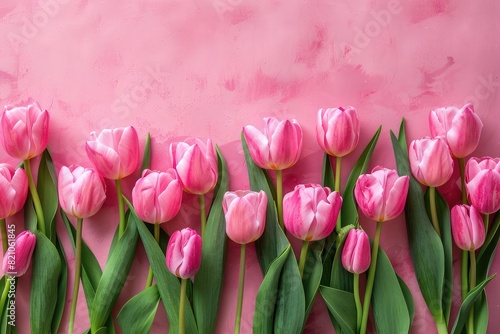 pink tulips in a garden #821061845