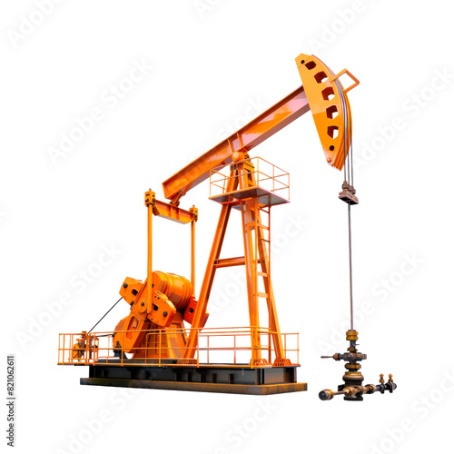 Oil pump jack. Isolated on transparent background.