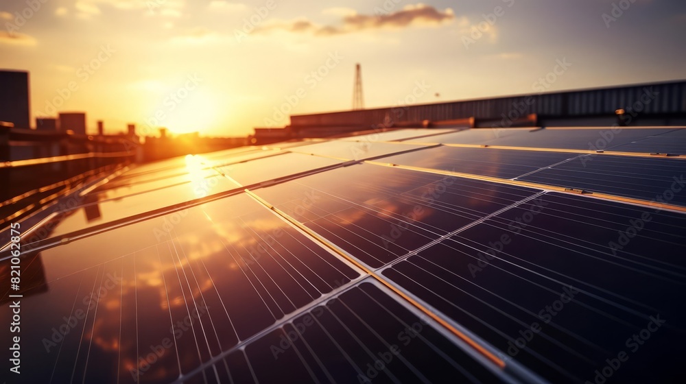 Rooftop solar panels, sustainable future, close up, focus on the details, theme of technology, realistic, Double exposure, backdrop of dusk Rooftop solar panels, sustainable future, close up, focus on the details, theme of technology, realistic, Double exposure, backdrop of dusk