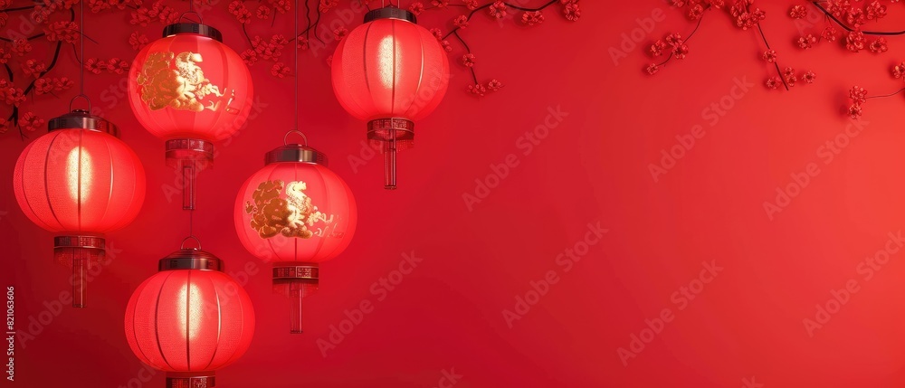 Traditional Red Lanterns for Chinese New Year Celebration Traditional Red Lanterns for Chinese New Year Celebration