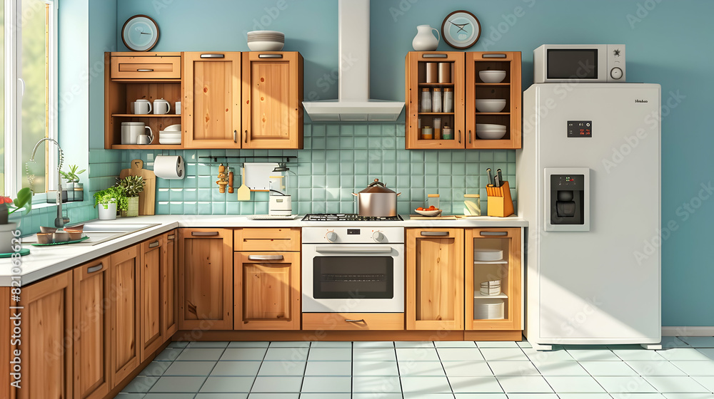 A Modern and Spacious Kitchen with High tech Appliances in a Well equipped Home for Sale A Modern and Spacious Kitchen with High tech Appliances in a Well equipped Home for Sale