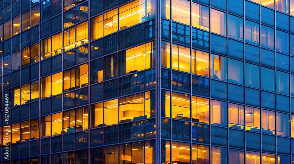 Towering Structure Of Glowing Panes Towering Structure Of Glowing Panes
