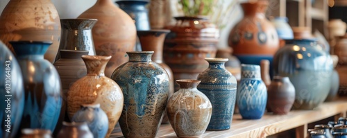 background of Glazed pottery photo