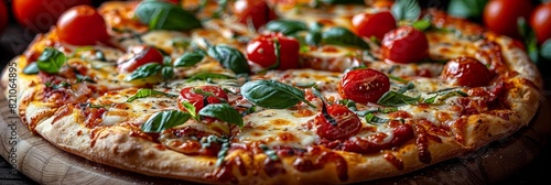 Freshly Baked Pizza Margherita for Italian Food Lovers Generative AI