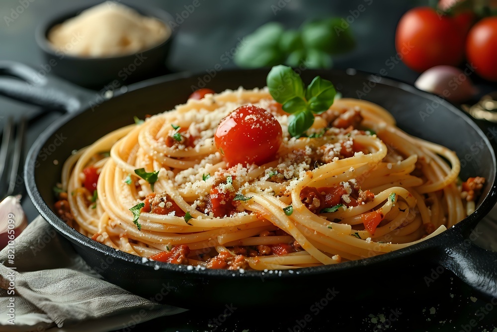 Artful Plating: Spaghetti Bolognese with Fresh Ingredients Artful Plating: Spaghetti Bolognese with Fresh Ingredients