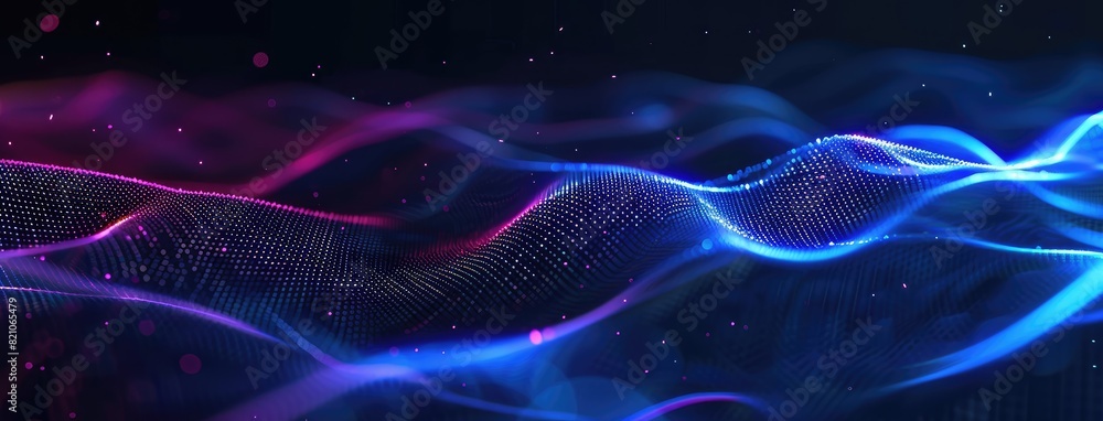 Abstract Digital Waves in Blue and Purple Hues Abstract Digital Waves in Blue and Purple Hues