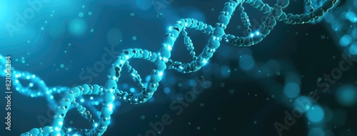 Glowing DNA Helix in Scientific Research Imagery