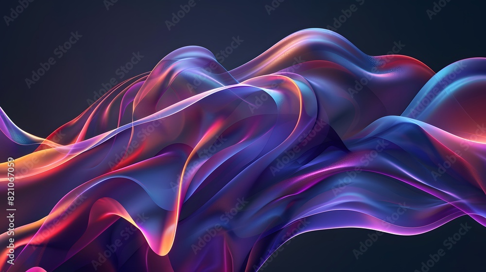 Fototapeta premium abstract multi-colored wave pattern that is shiny and flowing in a modern style 