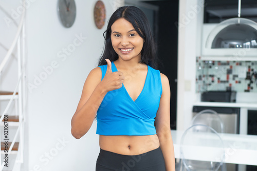 Successful mexican young woman ready for workout