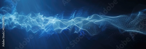 Abstract Blue Energy Wave on a Dark Background