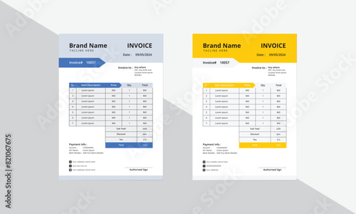 Free vector invoice design delivery note template