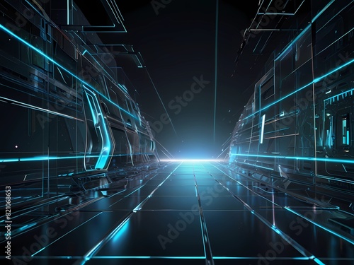 Futuristic Abstract 3D Tech Background © FooVector