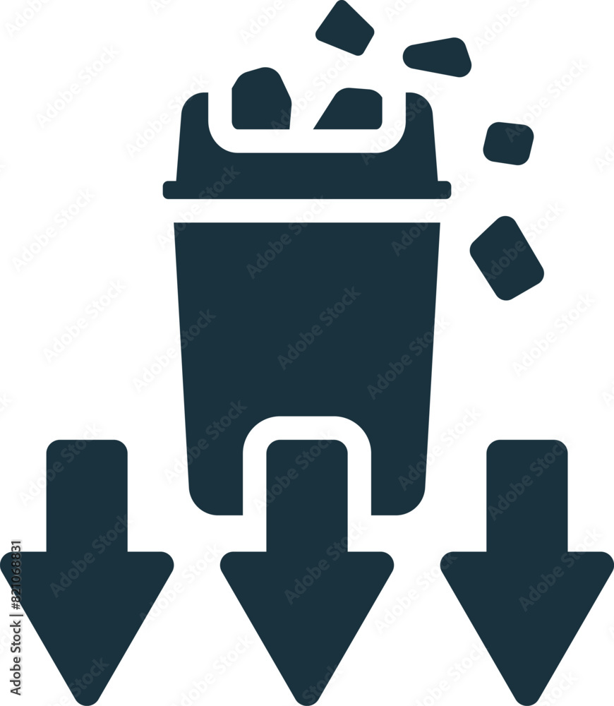 Waste Reduction icon. Monochrome simple Social Responsibility icon for templates, web design and infographics Waste Reduction icon. Monochrome simple Social Responsibility icon for templates, web design and infographics