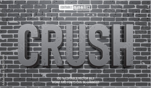 Editable 3d text style effect - Crush Brick Wall text effect Template