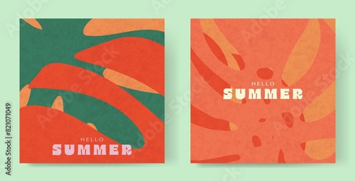Colorful tropical palm leaves. Background, poster, banner. Summertime concept background, banner, cover, promotion concept design. 