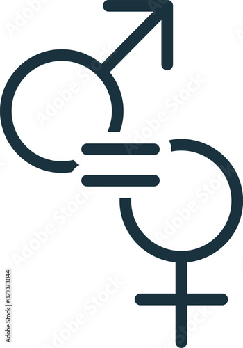 Gender Equality icon. Monochrome simple Social Responsibility icon for templates, web design and infographics