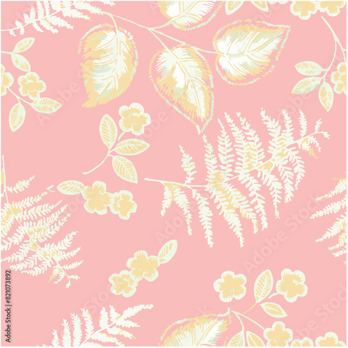 seamless pattern floral pattern textile vector tropical bicolor faces flower leaves miniprint animal grometric love