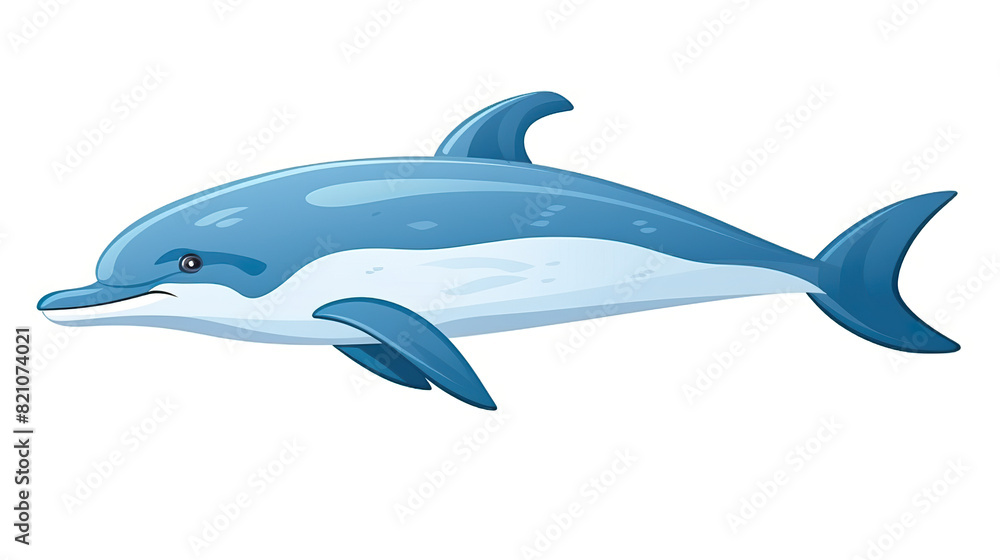An lone dolphin against a background of pristine white An lone dolphin against a background of pristine white