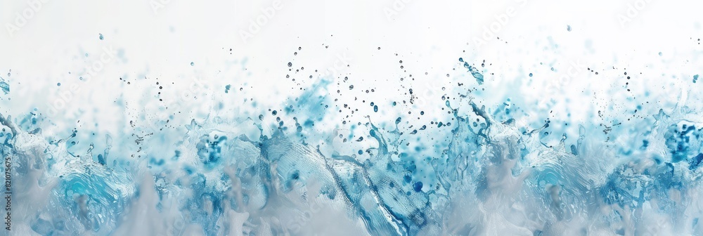 Abstract Blue Watercolor Splash Panoramic Banner