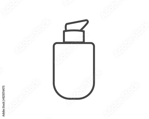 Vector icons of beauty, cosmetics and care. Bottle, jar, shower gel, face cream, body lotion, spray, ointment, paste.