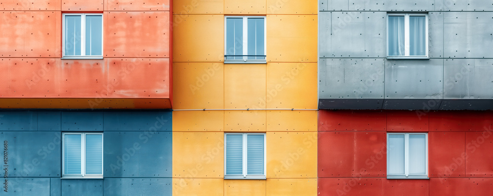 Colourful apartment buildings in big town. Concept of modern city life. Colourful apartment buildings in big town. Concept of modern city life.