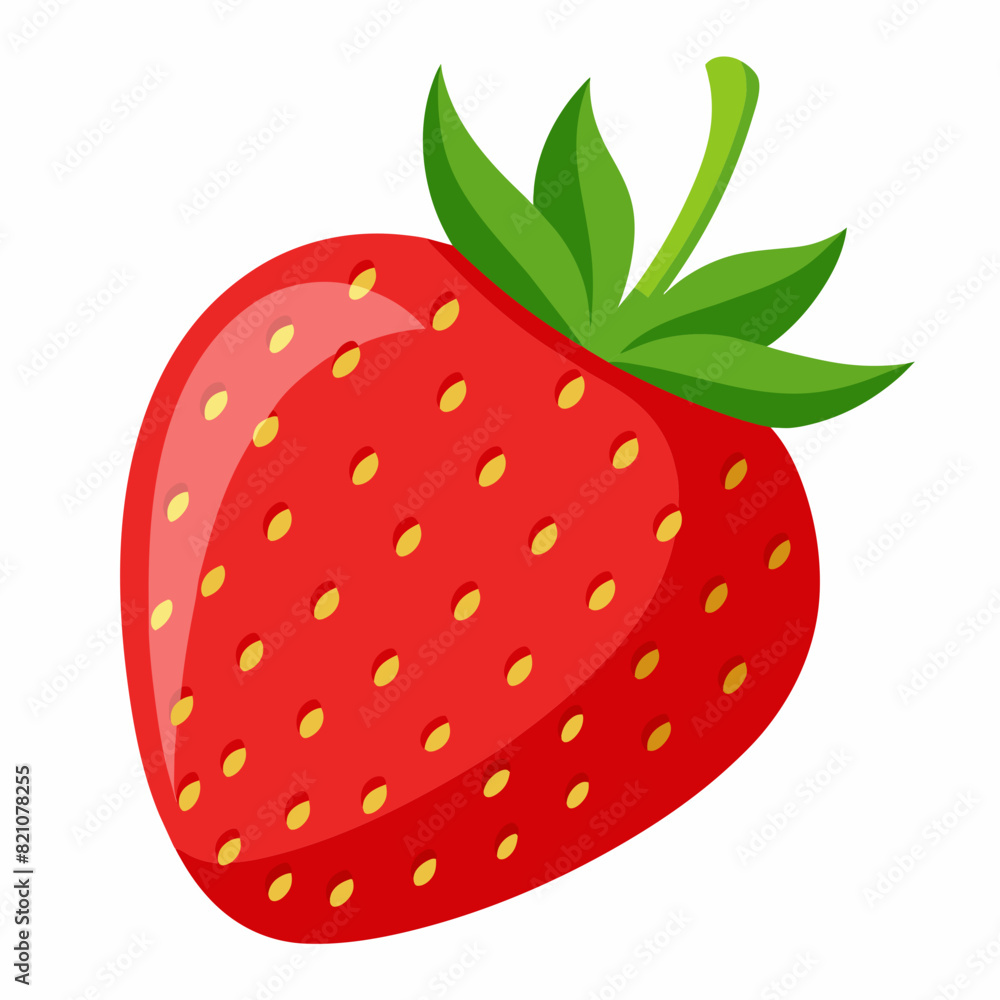 Ripe strawberry vector illustration isolated white background Ripe strawberry vector illustration isolated white background