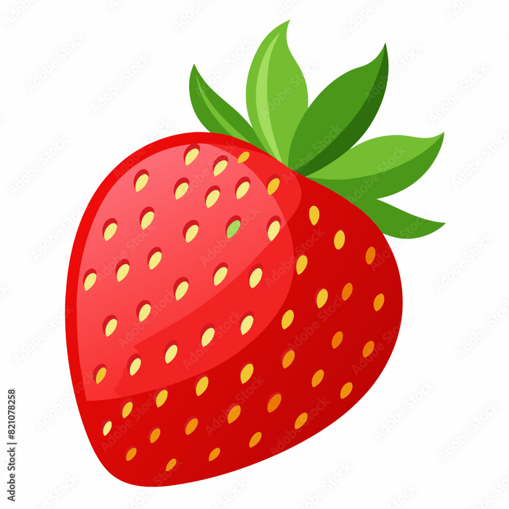 Ripe strawberry vector illustration isolated white background Ripe strawberry vector illustration isolated white background