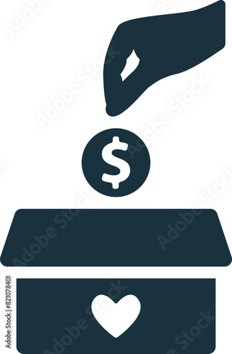 Charitable Donations icon. Monochrome simple Social Responsibility icon for templates, web design and infographics