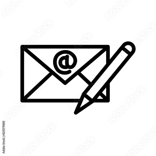 Edit mail line icon. E-mail icon. Message and email icon isolated on white background. Transparent background, minimalist symbol. Vector images