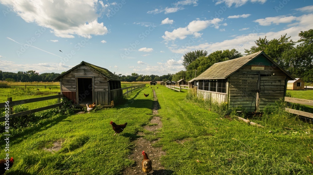 Chickens Reveling in Lush Green Paradise Chickens Reveling in Lush Green Paradise