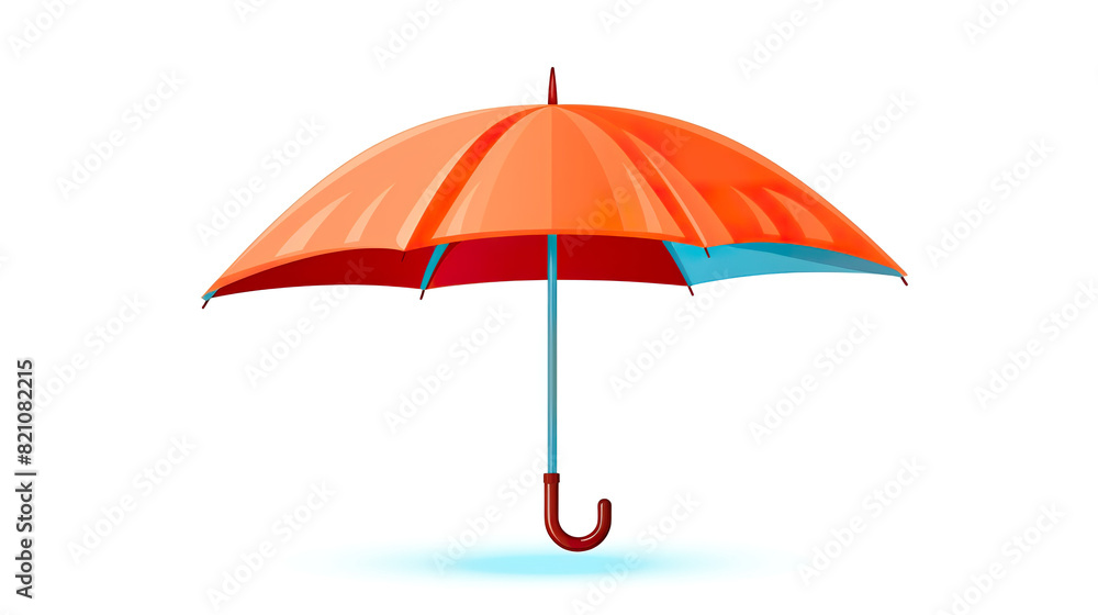 An umbrella set apart against a stark white background An umbrella set apart against a stark white background