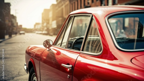 Side view of  vintage car parked on street