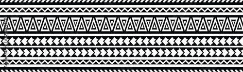 Polynesian tattoo tribal band design. Samoan tattoo tribal border. photo