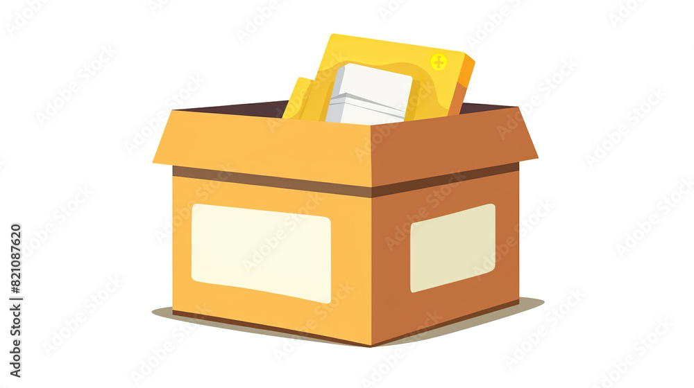 An solitary box containing cash for charitable contributions on a background of pure white An solitary box containing cash for charitable contributions on a background of pure white