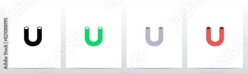 Hollow Pipe Letter Initial Logo Design U