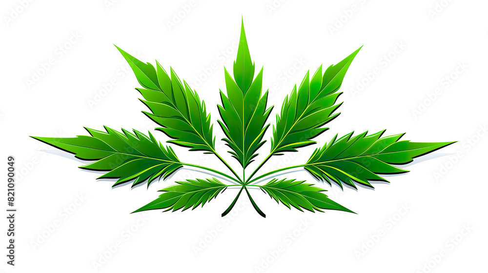 a single cannabis leaf isolated against a white background a single cannabis leaf isolated against a white background